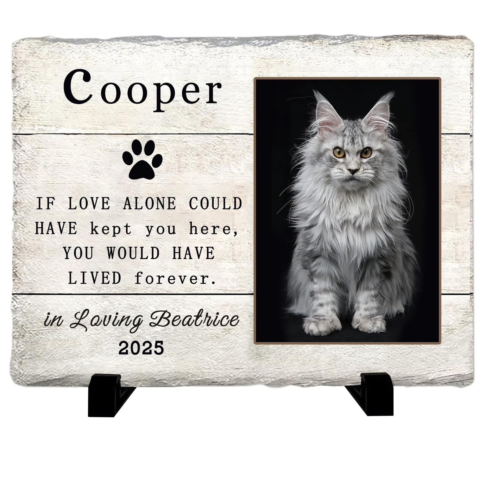 Personalized Pet Memorial Stone Custom Dog Memorial Gifts for Loss of Dog with Photo Name Date Dog Remembrance Gift Loss of Dog Sympathy Gift for Dog Cat Lovers (WS03)