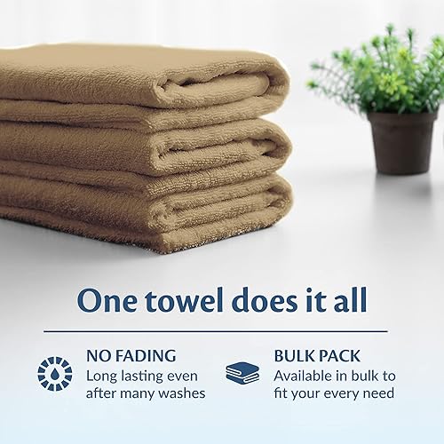 Miniatura 3 de Car Care Essentials - Juego de 12 toallas de lavado y secado para detalles, beige, 100% algodón hilado en anillo, 16 x 27 pulgadas, 4.25 libras por