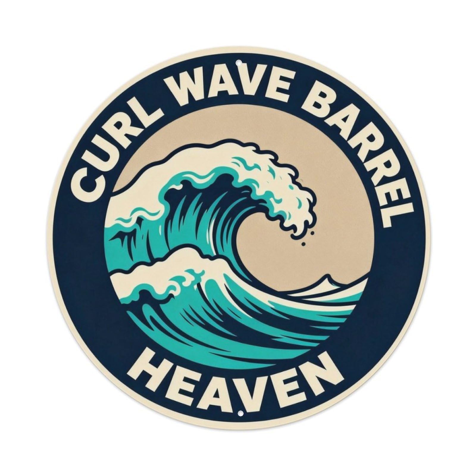 Curl Wave Barrel Heaven Metal Tin Sign Plaque
