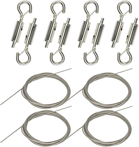 Miniatura 10 de Kit para colgar cuadros, kit para colgar espejos, ajustable, resistente, con accesorios de alambre para espejo de marco 78 pulgadas x 116, 50