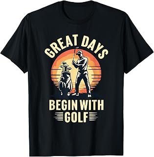 Golf Golfer Golfing Driving Quote Vintage Sunset T-Shirt