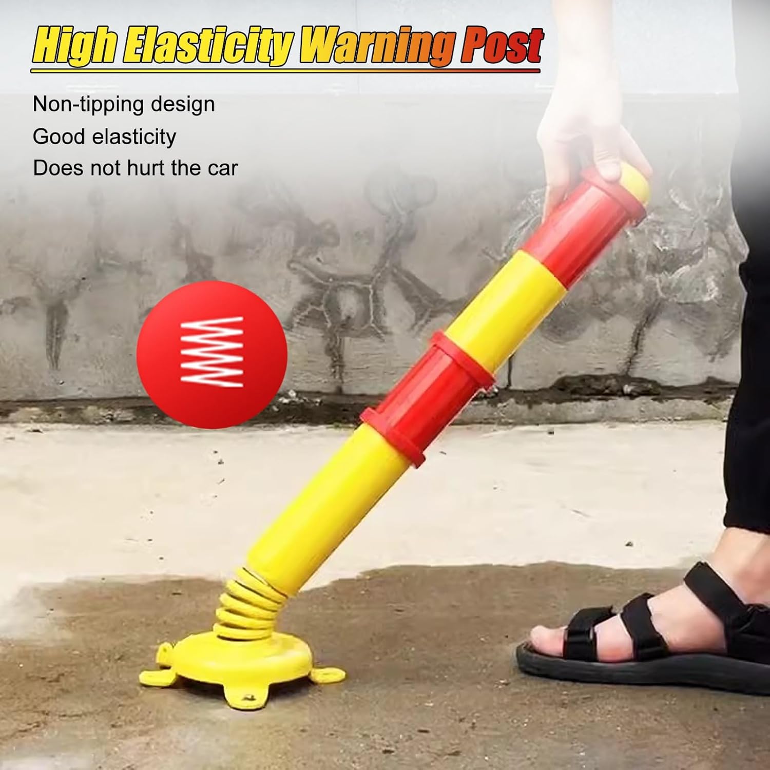 Traffic Cones & Parking Bollards, 1/2/4 Pcs Silicone Anti-Collision Spring Posts, for Driveway, Subway, Commercial Roads, Construction & Driving Practice