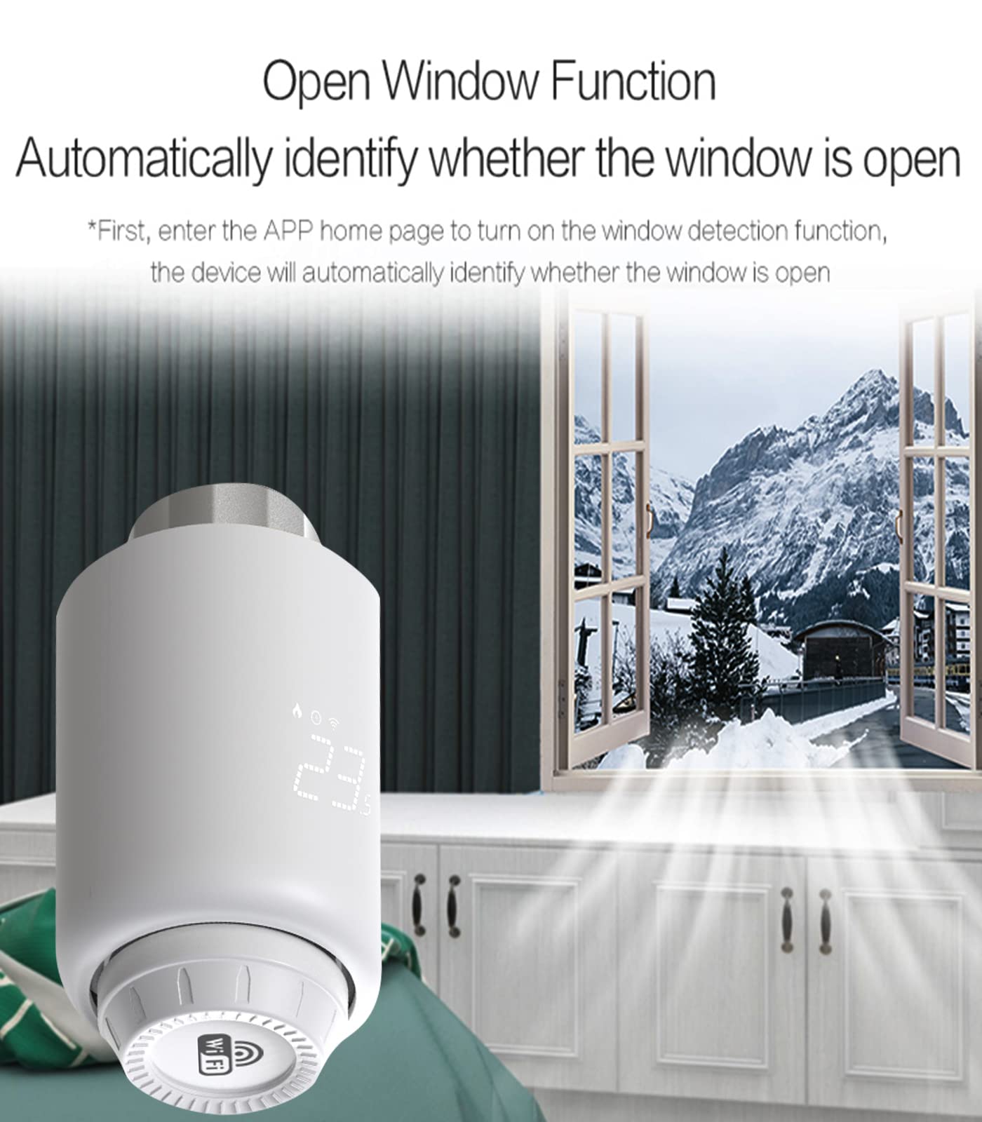 WiFi Thermostat-Heizkörper-Aktuatorventile, WiFi Direct, programmierbare Steuerung Alexa Google Sprachsteuerung