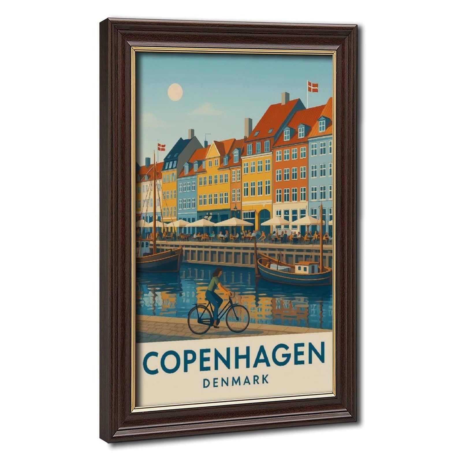 Bareronor Mokume Gane Frame-Style Copenhagen Canvas Poster For Bedroom Decor Gift