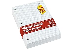 1InTheOffice Graph Paper Loose Leaf 8.5 x 11 160 Sheets