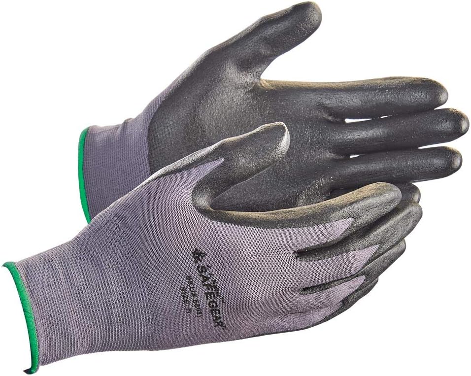 J. J. Keller & Associates, Inc. Knit Glove with Nitrile Dip Palm, 3-Pair, Lightweight, Breathable, SAFEGEAR