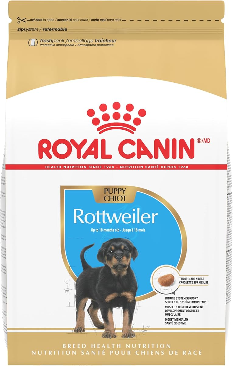 ROYAL CANIN Rottweiler Puppy Dry Dog Food, 30 lb Bag | Immune System Support, Muscle & Bone Development, For Rottweiler Puppies, Antioxidant Complex with Vitamin E