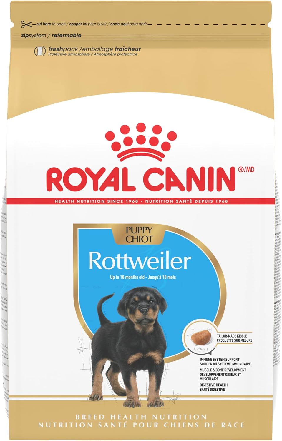 Royal Canin Breed Health Nutrition Rottweiler Puppy Dry Dog Food, 30 lb Bag