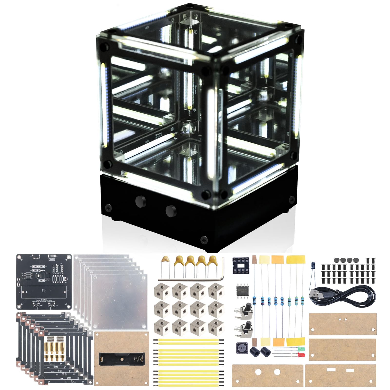 ICrduioo Soldering Kit, DIY Mirror Night Light Electronics Kit, Adjustable LED Brightness