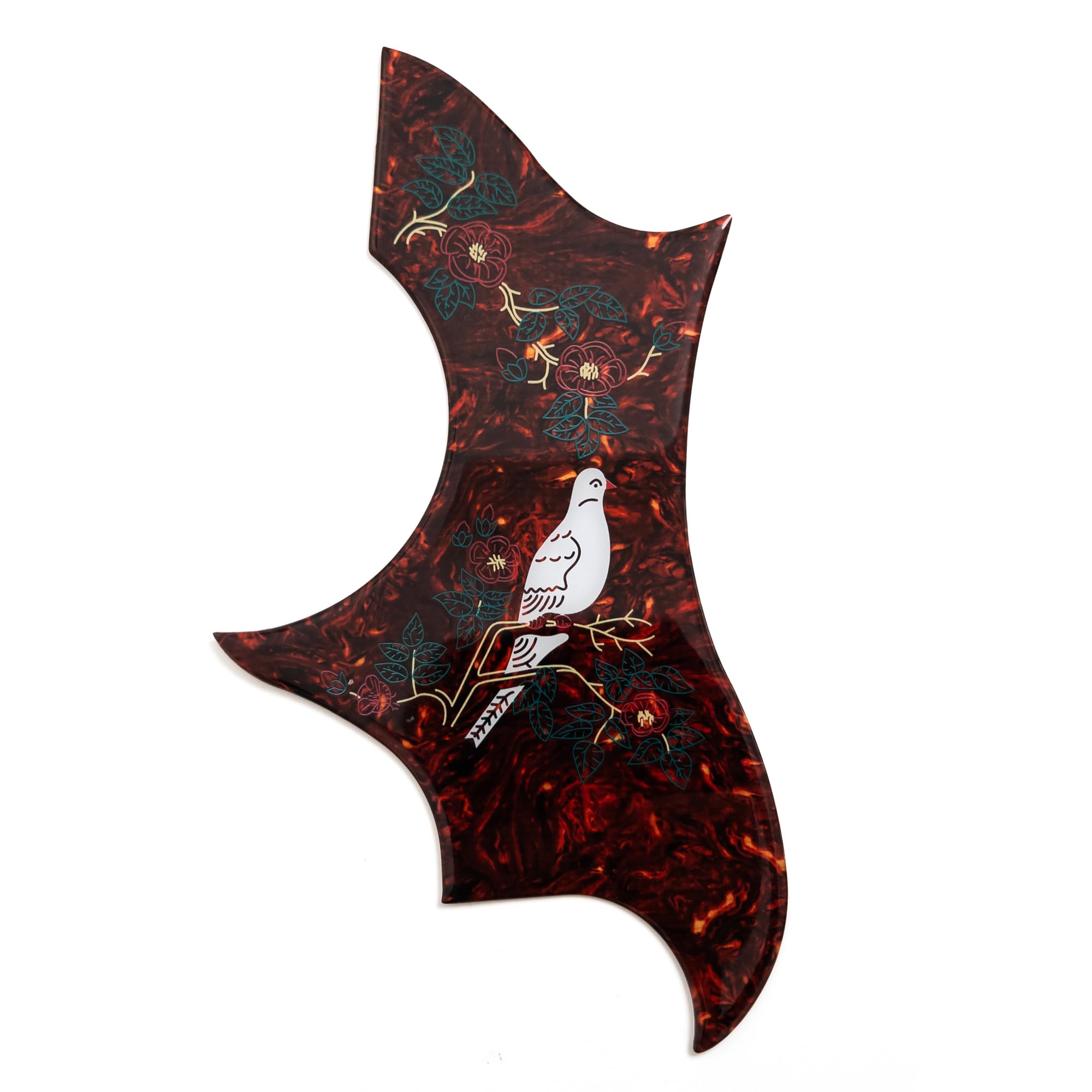Pickguard do gitary akustycznej, zestaw 2 szt. do gitar 91-100 cm, kompatybilny z korpusem Gibson Jumbo, wzór gołębica kolibra, grubość 2 mm, samoprzylepna, odporna na zarysowania