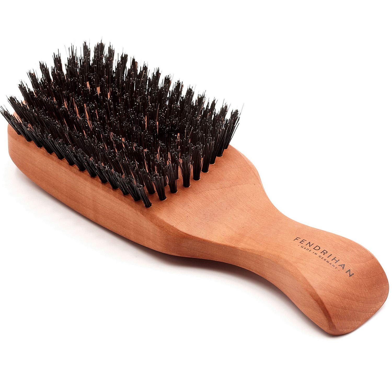 FendrihanNatural Genuine Pure Boar Beard or Hair Brush with Pearwood Handle, Small 6.7" MADE IN GERMANY