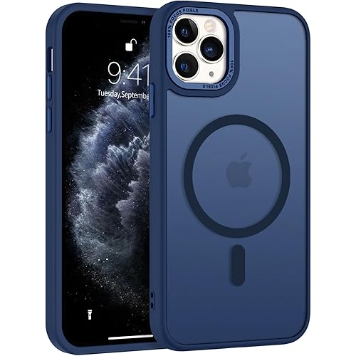 BENTOBEN for iPhone 11 Pro Case [Compatible with Magsafe] Translucent Matte Magnetic Phone Case iPhone 11 Pro Slim Shockproof Bumper Women Men Protective Cases Cover for iPhone 11Pro 5.8", Navy Blue