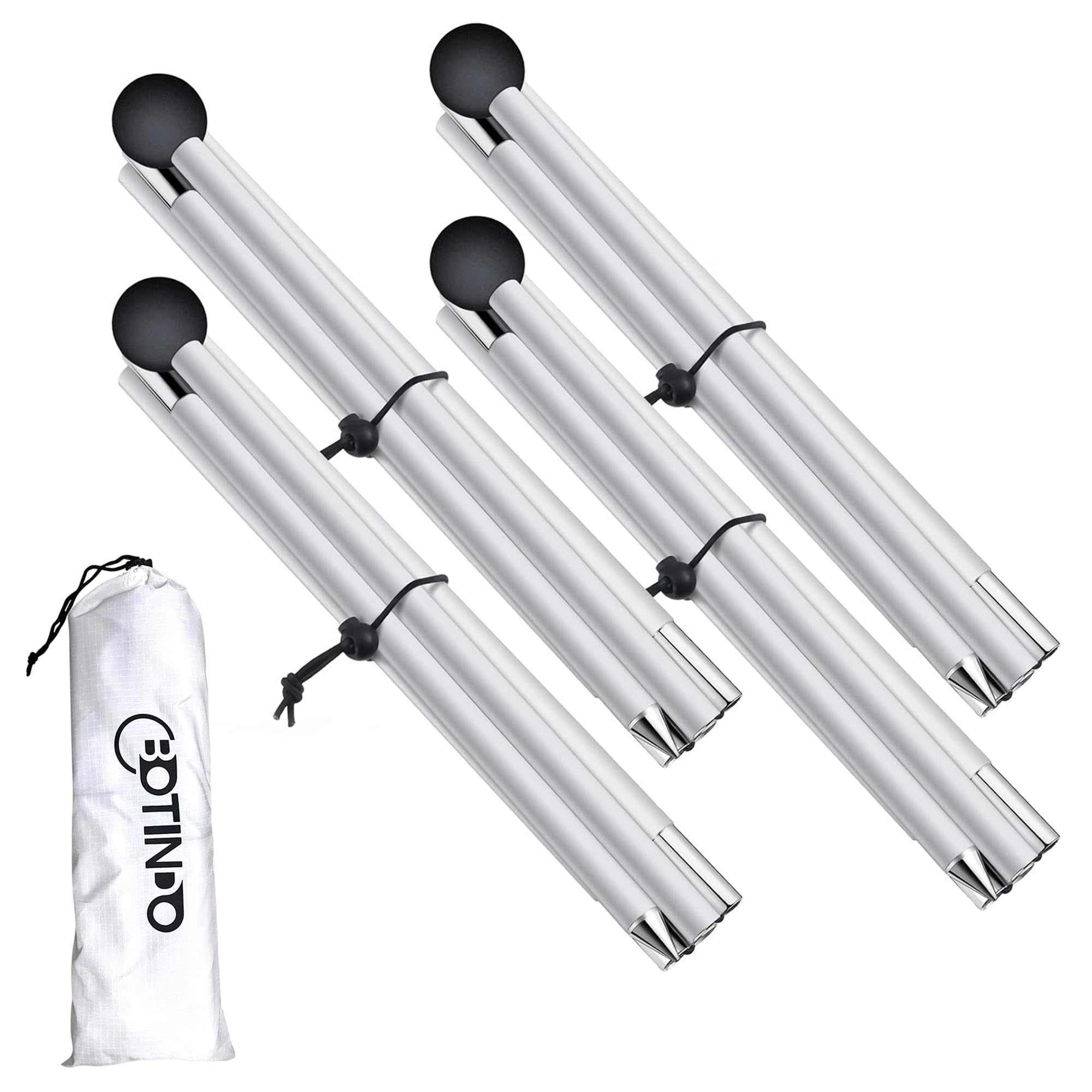 BOTINDO Tent Poles Replacement 4 Pcs, Canopy Poles for Beach Accessories 6.5 Feet Beach Tent Canopy Extra Poles for Camping, Hiking, Backpacking, Parties, Fishing (4)