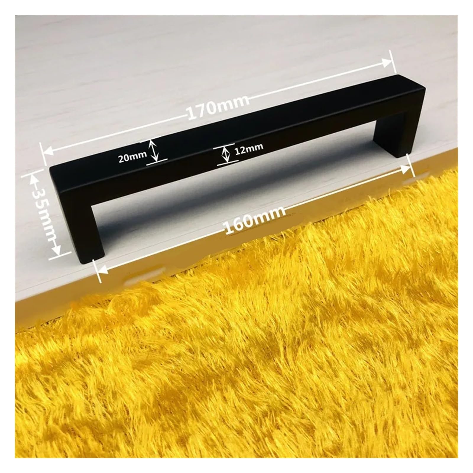 12 pomos largos for muebles, color negro mate Tiradores De Cocina(160mm)