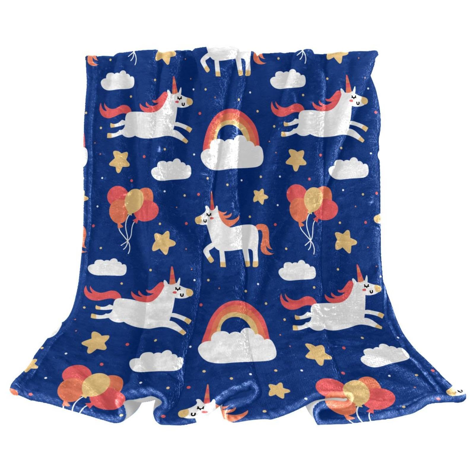Couverture polaire licorne dessin animé plaid canapé lit chambre 150x130
