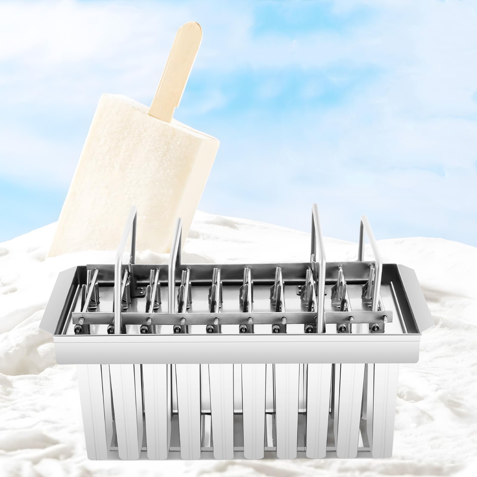 Stainless Steel Popsicle Molds 20pcs Commercial Popsicle Molds Stainless Steel Popsicle Moulds Home-made Reusable DIY Ice Pop Molds Fast Freezing