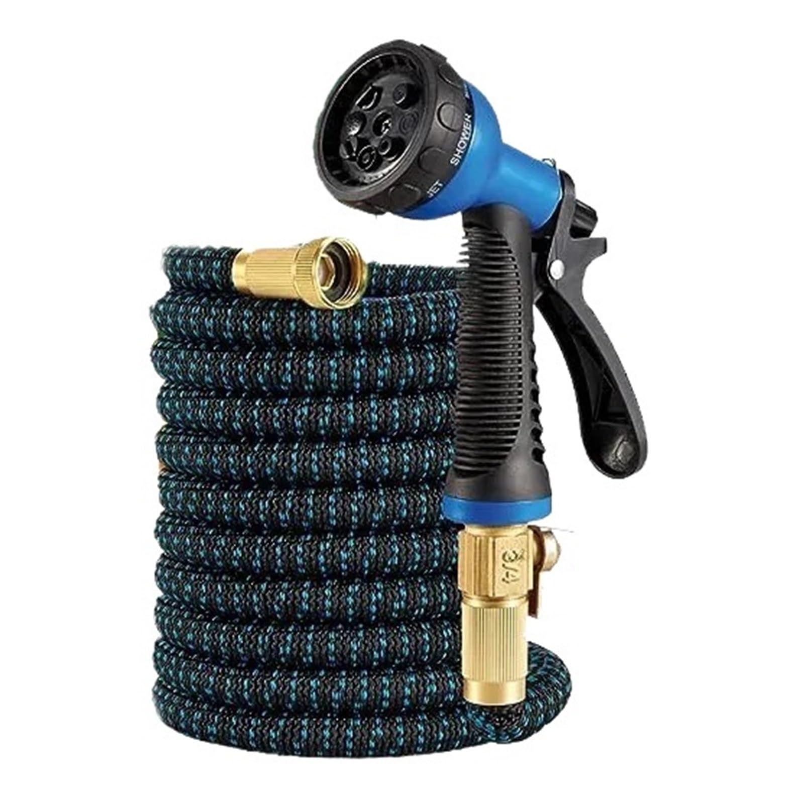 Tuyau de jardin extensible avec pulvérisateur 8 fonctions et raccords