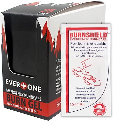 EverOne Gel para quemaduras de emergencia, paquetes de 0.12 oz, 25 unidades