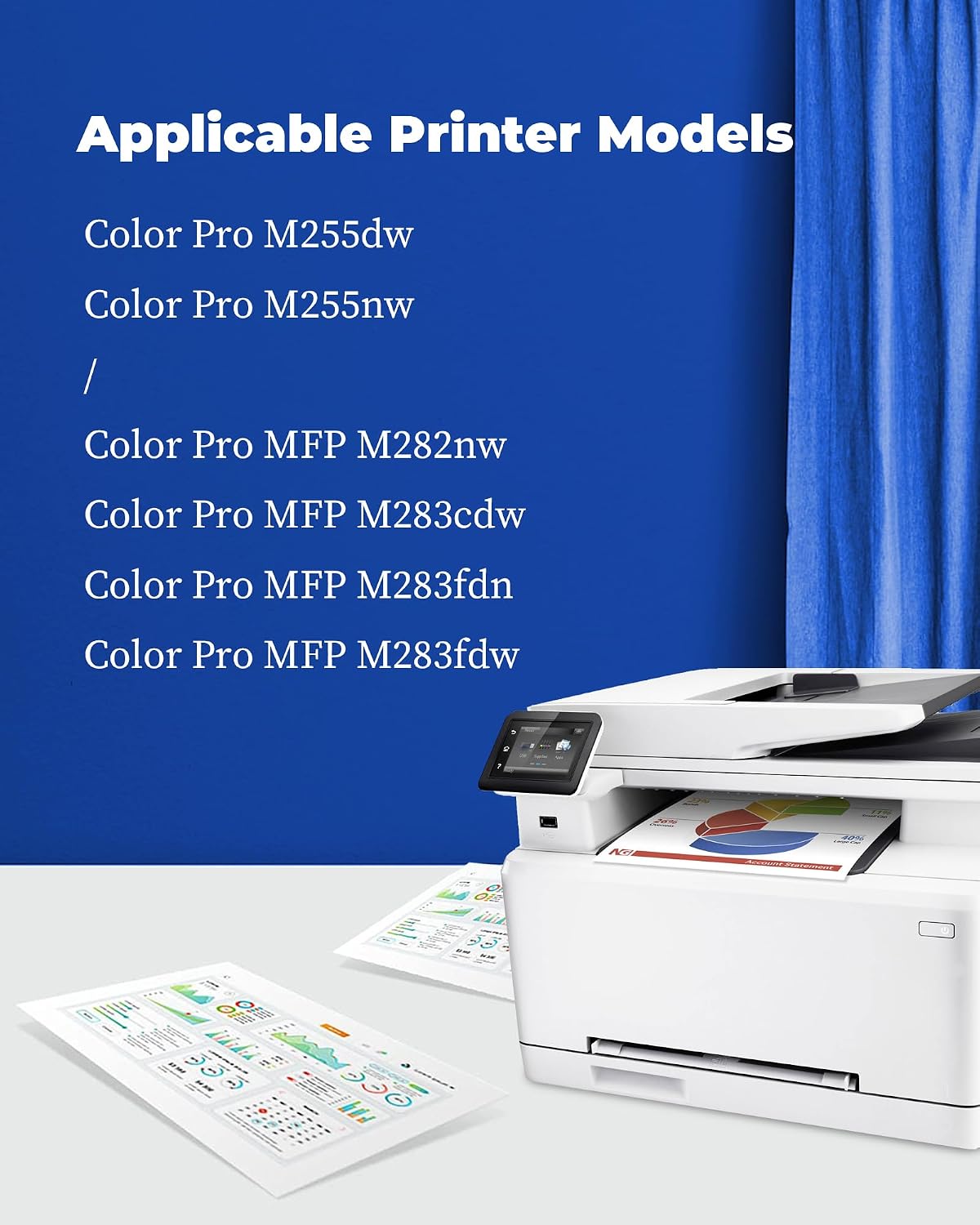 206A Toner Cartridges 2 Pack (with Chip) Replacement for HP 283fdw Black Toner Cartridges 206A Works with Color Laserj Pro MFP M283cdw, M255dw, Color Laserj Pro MFP M283 M255 Series | W2110A