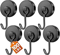 Vista 20 de FINDMAG Ganchos magnéticos giratorios de 60 libras, paquete de 4 ganchos magnéticos de neodimio resistentes, ganchos magnéticos fuertes para colgar
