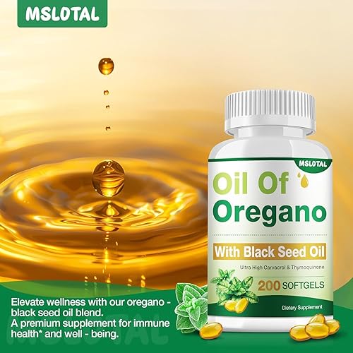 Miniatura 9 de Aceite de orégano con aceite de semilla negra, 200 cápsulas, cápsulas de aceite de orégano 2 en 1 orgánicas, soporte digestivo y antioxidante, a