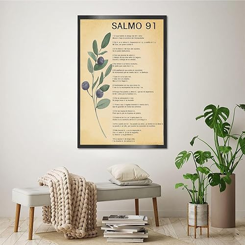 Miniatura 3 de BROYO Salmo 91 En Español Para Pared, Arte De Pared De Salmo, Cuadros Cristianos Pared Español, Decoración Cristiana En Escritura Española Arte De