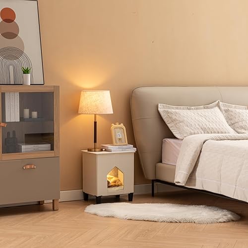 Miniatura 3 de NUROMY Casa para gatos de interior condominio, muebles para gatos con gran área para rascar, cueva escondida para gatos, mesa auxiliar de cuero para
