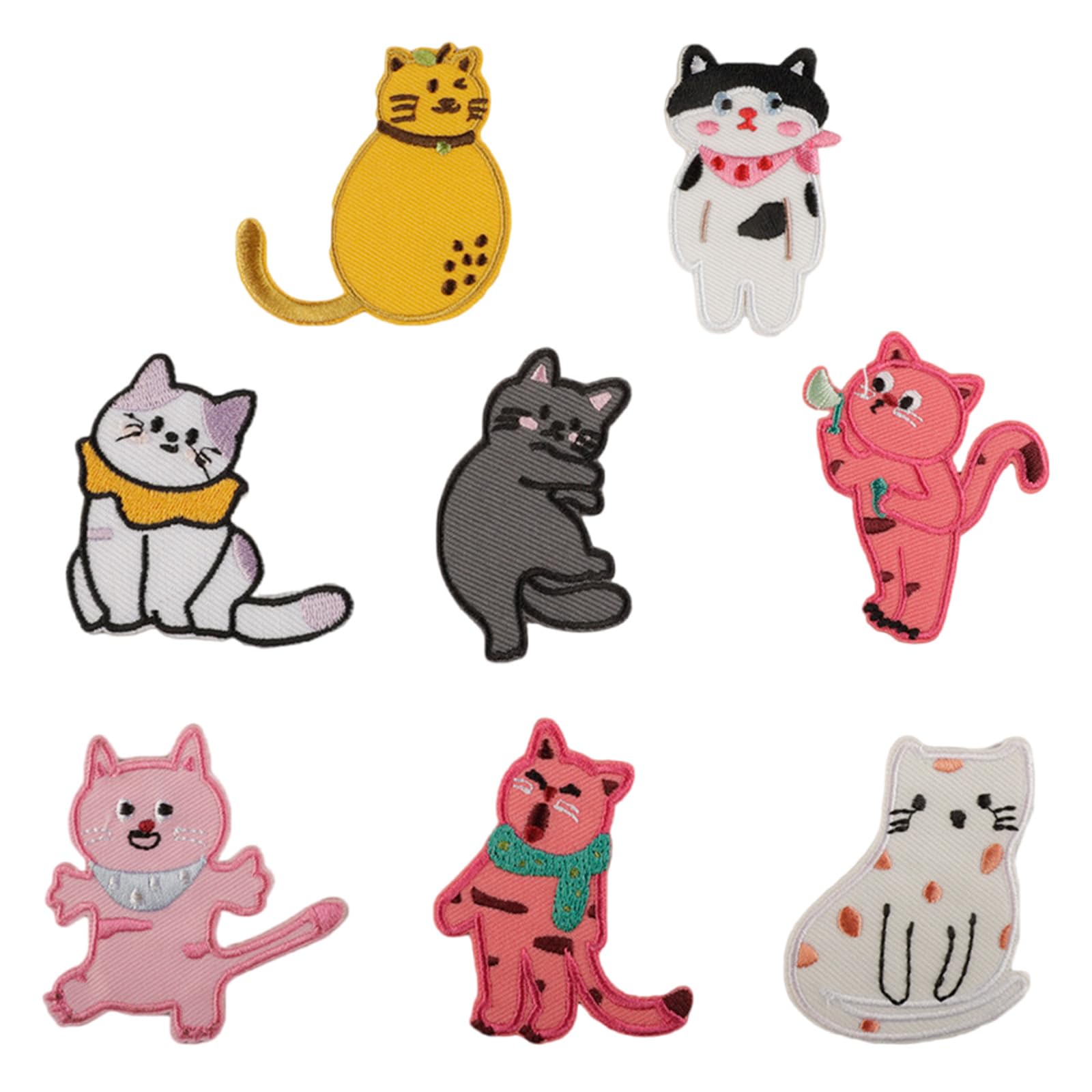 Parches de Tela con temática de Gatos, Bordados, Apliques, reparación, Costura, Suministros para Decorar, Accesorios de Prendas Bordados