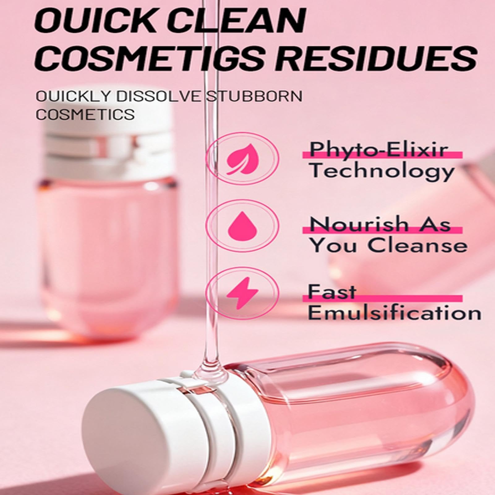 Makeup Remover Oil - Mini Waterproof Gentle Cleanser | Facial Skin Care Solution, Nourishing Hydrating Oil Formula, Portable Travel Friendly Bottle, Lightweight Routine Essential For Dati