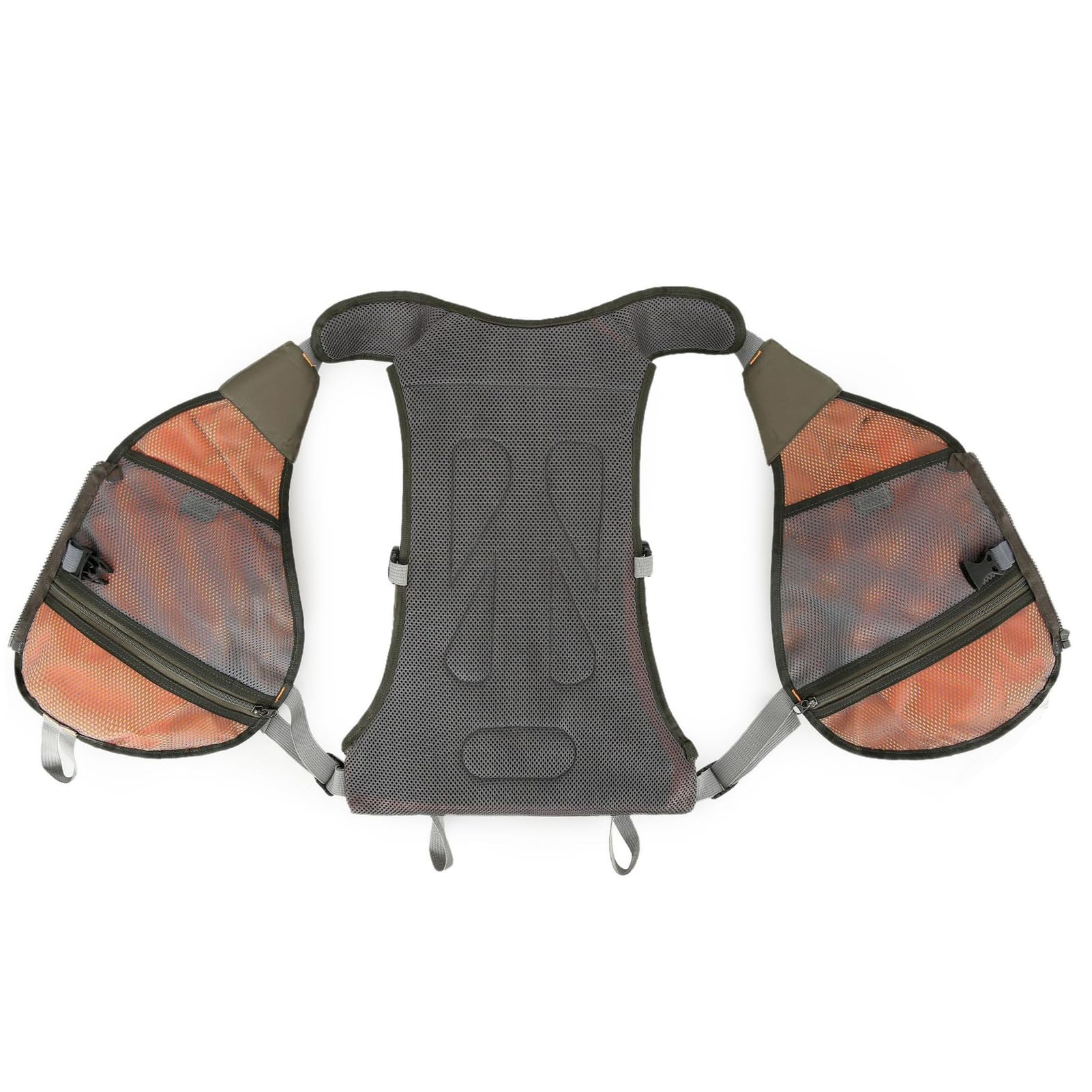 Gilet de pêche 16 Poches, Organisateur de matériel réglable et Durable avec Sac à Dos Extensible, idéal pour la pêche en lac, en ruisseau et en étang, Gilet en Polyester 55 x 52 x