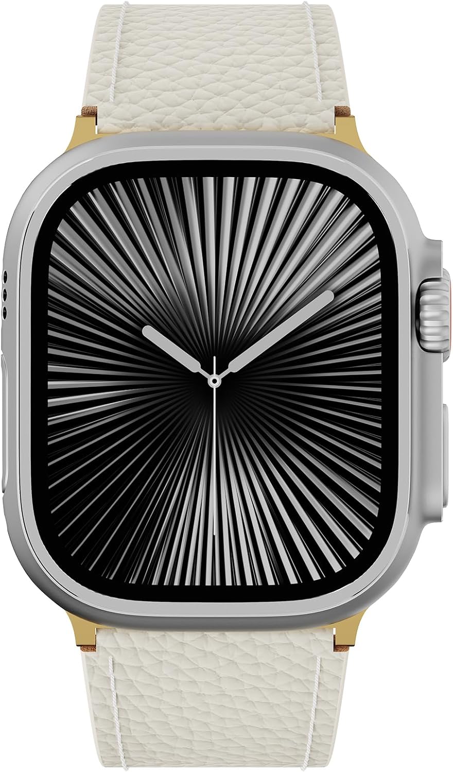 Genuine Leather Band Compatible with Apple Watch 49mm 46mm 45mm 44mm 42mm for Men,Leather Replacement Strap with Magnetic Buckle for iWatch Ultra 3 2 1 Series11 10 9 8 7 6 5 4 SE 3 2 1 - Image 3