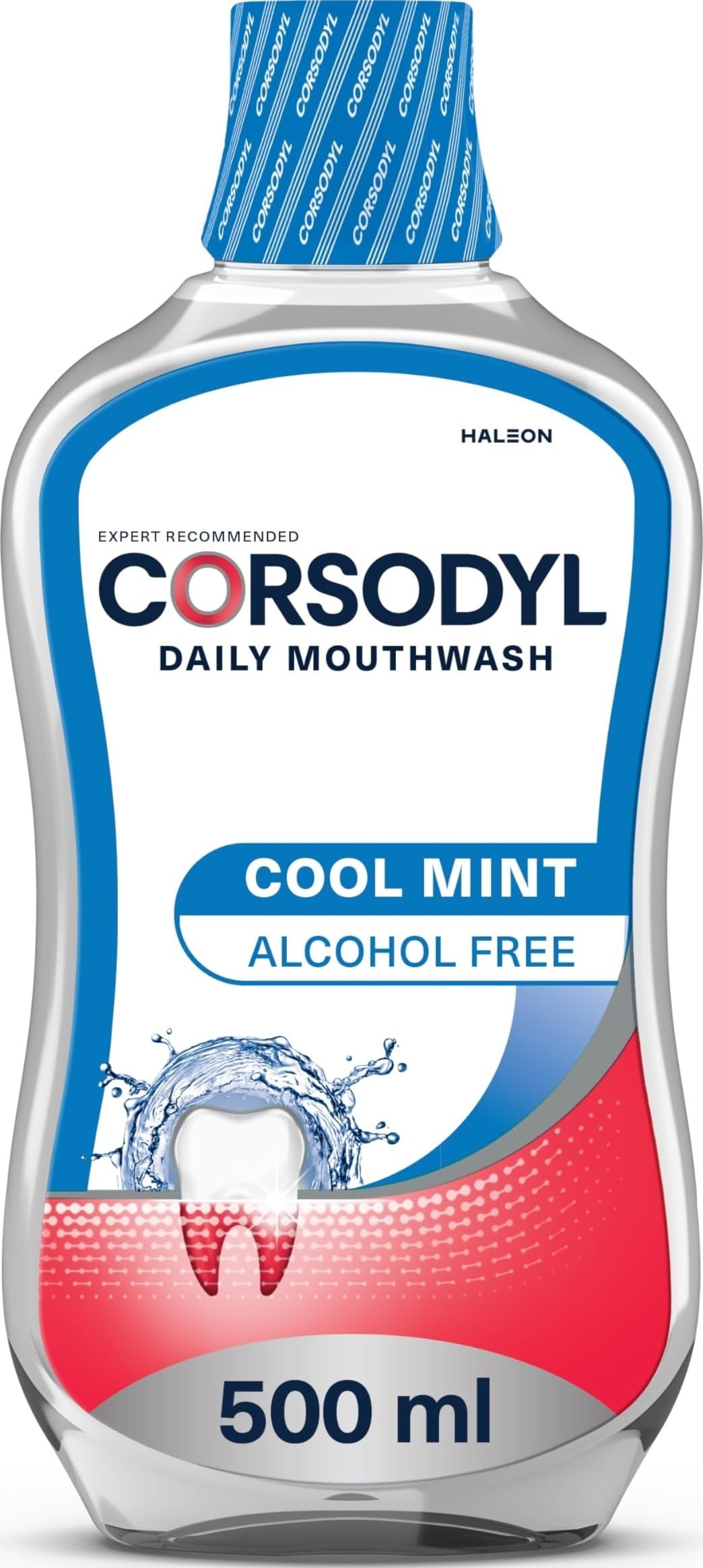 Corsodyl Daily Care Alcohol Free Cool Mint Mouth Wash 500ml - Pack of 3