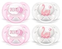 Philips AVENT Ultra Soft Pacifier&comma; 0-6 Months&comma; Dreams and Swan Designs&comma; Pack of 4&comma; SCF222&sol;42