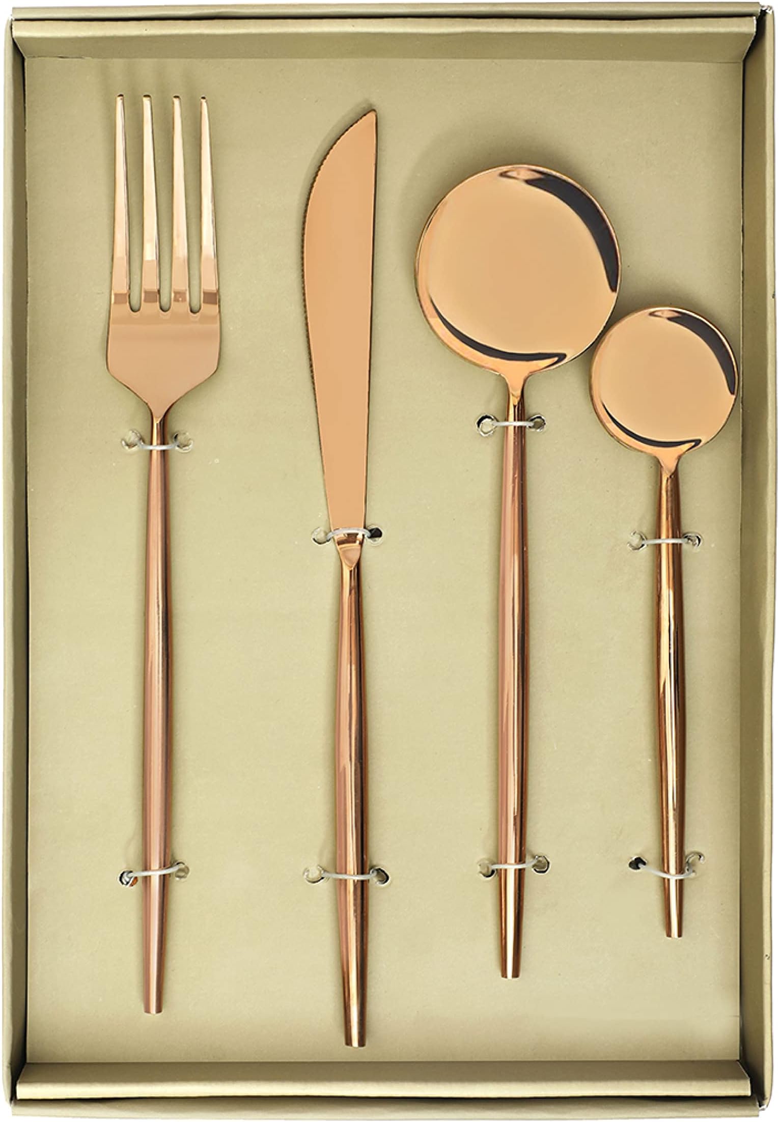 Feather Your Nest Home and Kitchen Rose Gold Pvd Luxe Dinning Set