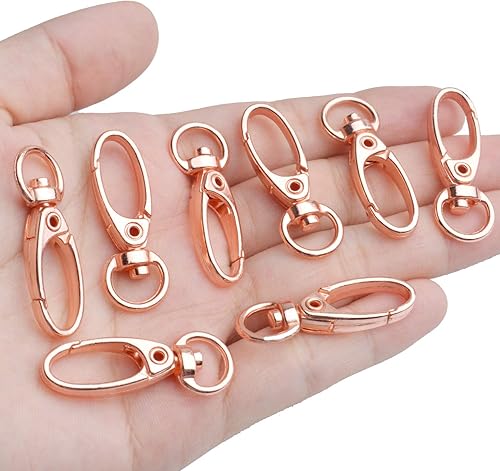 Miniatura 3 de 50 clips de cierre giratorios, 50 clips de gatillo giratorios de 1.378 in, broches de metal para colgar llaveros, correas de perro, decoración de
