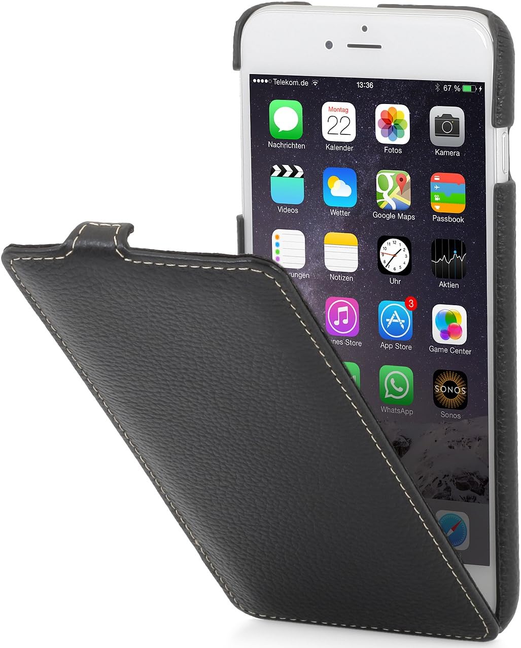 StilGut® UltraSlim, Genuine Leather Case for iPhone 6 Plus & iPhone 6s Plus (5.5''), Black