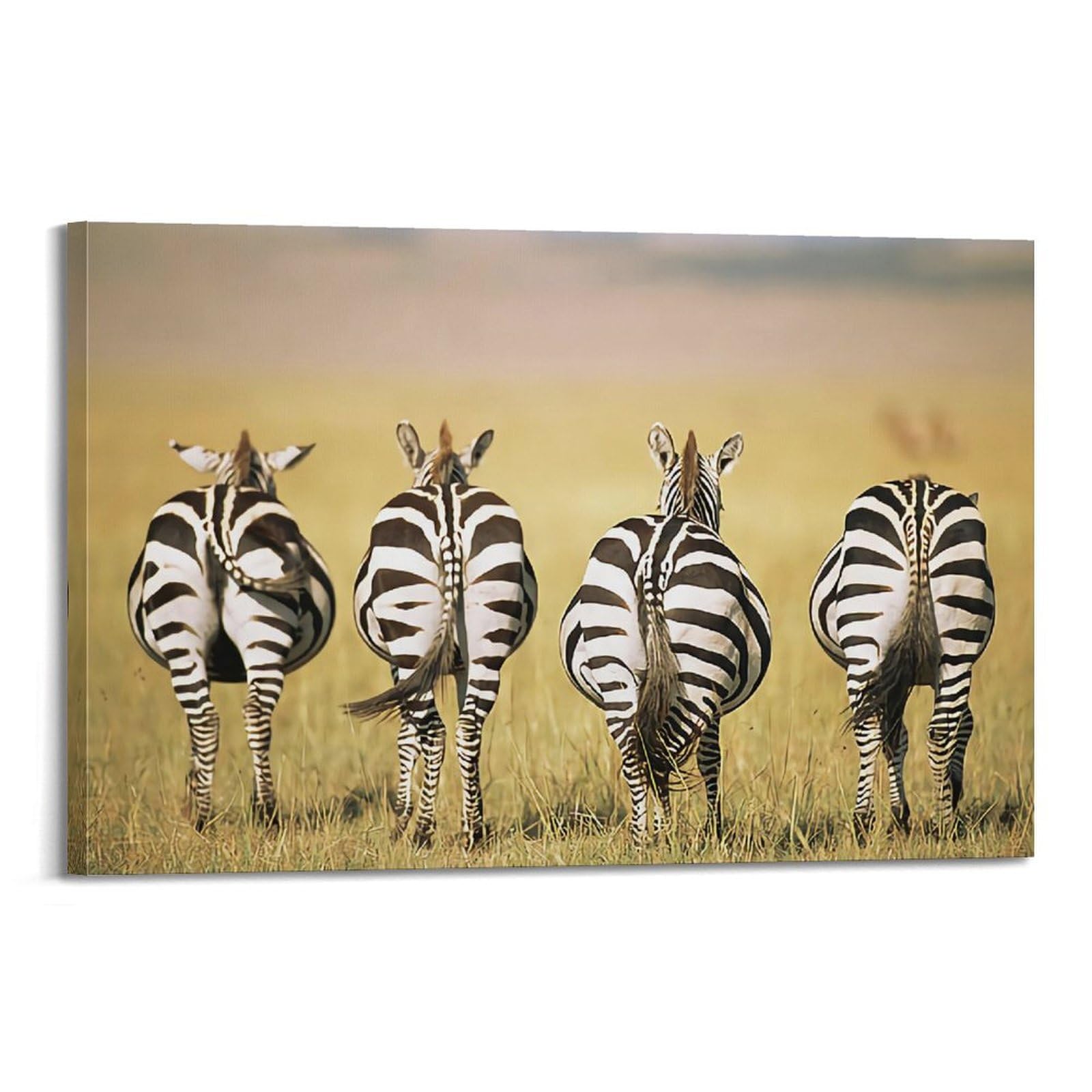 Xkuga Boys Frame-Style African Wildlife Poster Vintage Savannah Zebras Herd Modern Decorative Canvas Prints - Ideal Wall Art For Family, Man Cave, Game Room, & Girls Bedroom 20X30inch(50X75cm)
