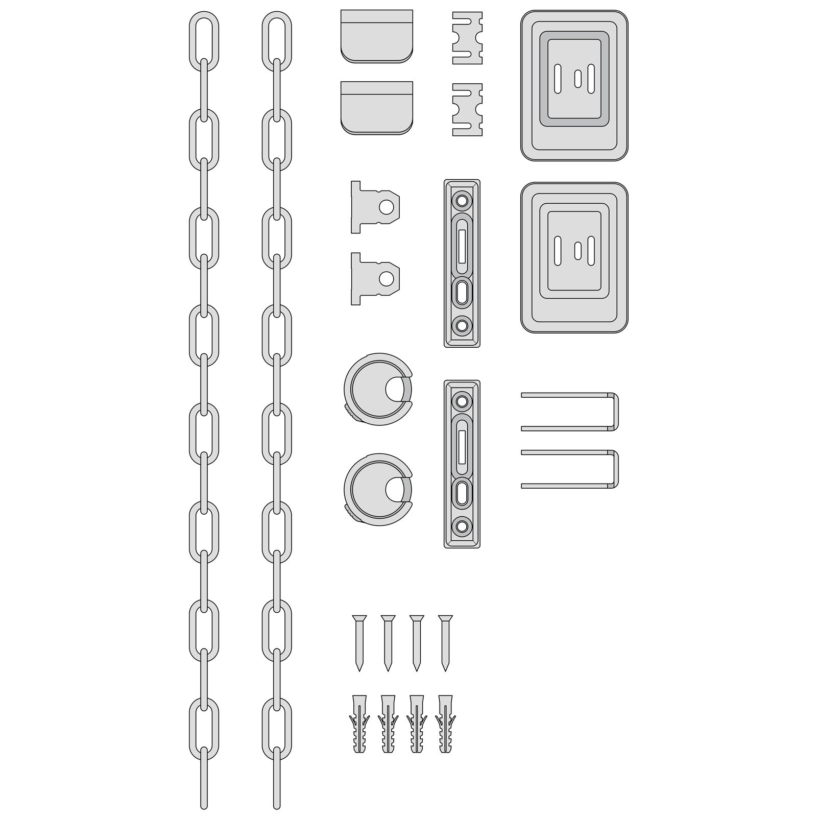 Basi S1620-0000 - Kit di accessori per fissaggio griglie 100