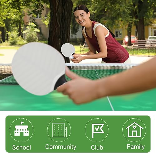 Miniatura 4 de Junkin Juego de 12 raquetas de tenis de mesa profesionales, raquetas de tenis de mesa compuestas portátiles de goma con 12 pelotas para interiores y