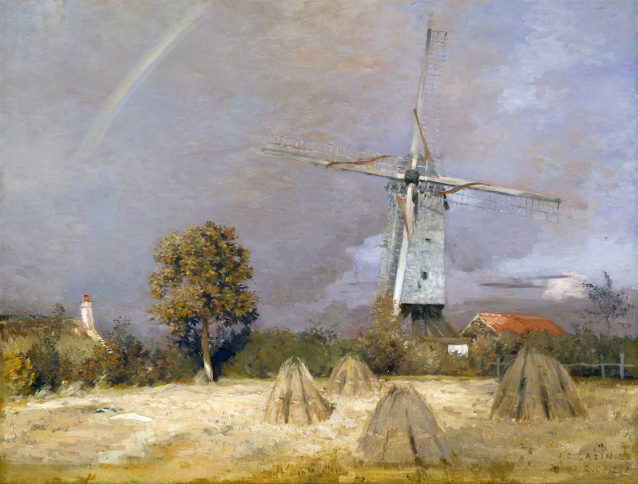 Pintura Lienzo el Molino y el Arcoíris de Cazin para Decorar Salones y Despachos 60x90 5