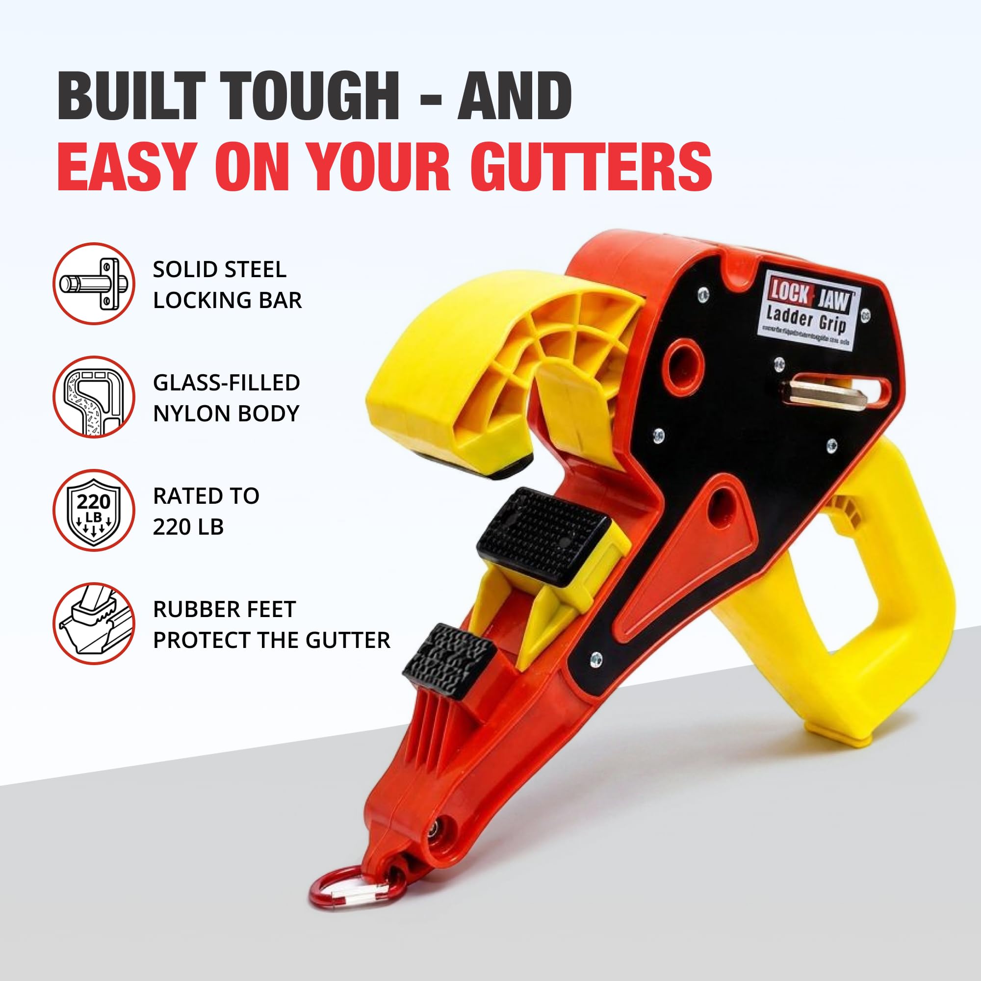 Lock Jaw Ladder Grip - Ladder Safety Clip - Feel Secure on Your ladders and Climb Safer (Pack of 1)