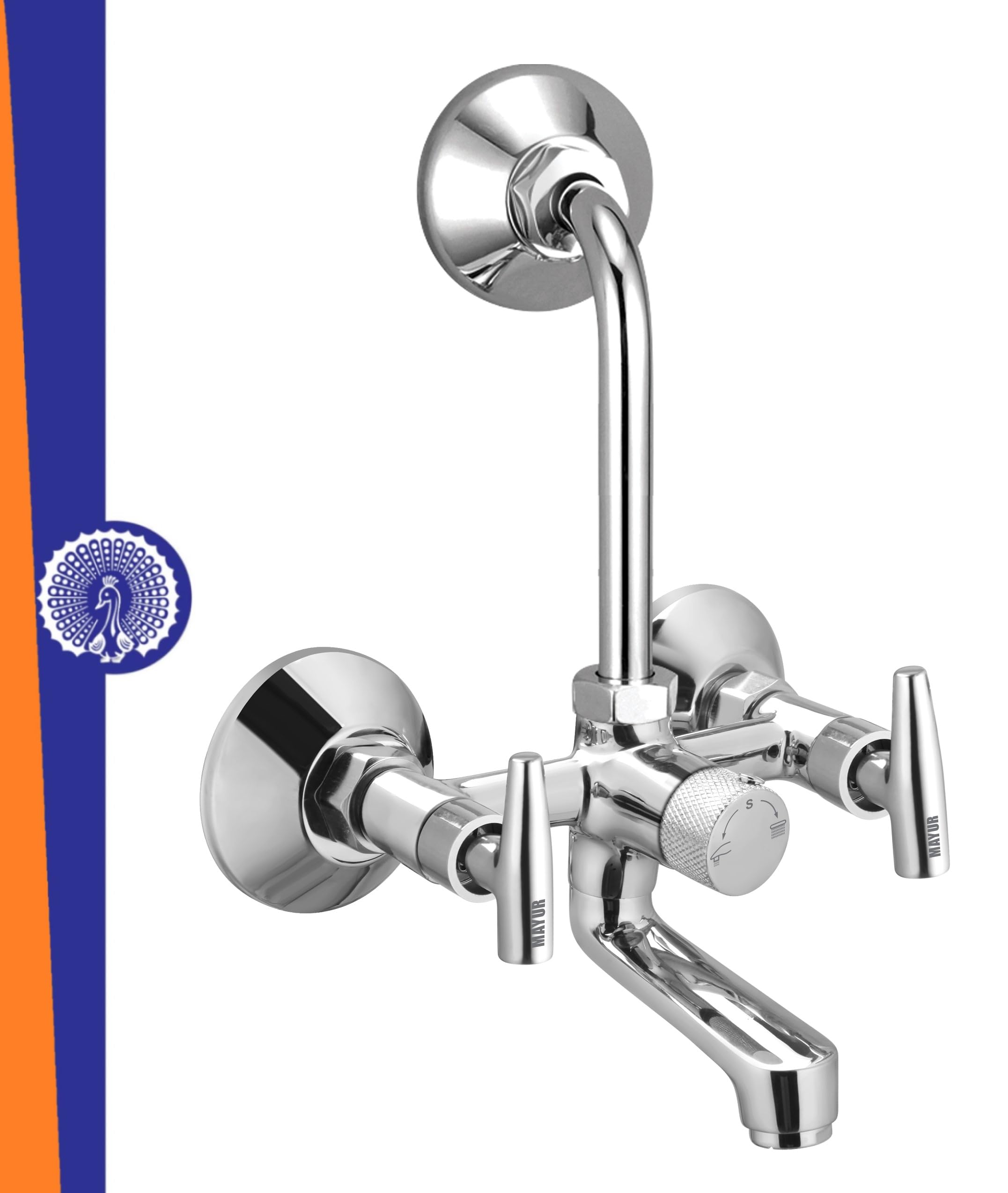 MAYUR ÖCICH Brass Wall Mixer for Bathroom Tap with Overhead Shower Arrangement (Chrome Finish) for Hot and Cold Water (Piper) (B0D1312DWC) Amazon Price History, Amazon Price Tracker