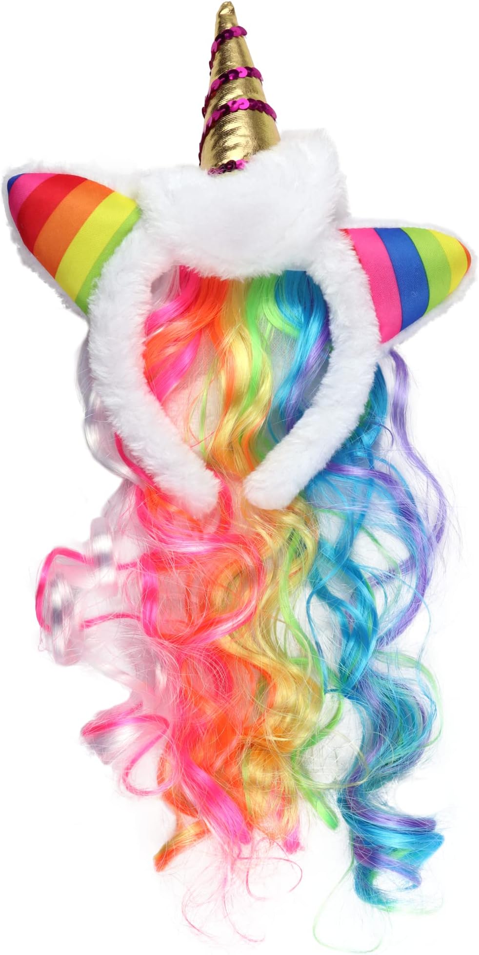 Unicorn Headband with Rainbow Mane Hair Accessory