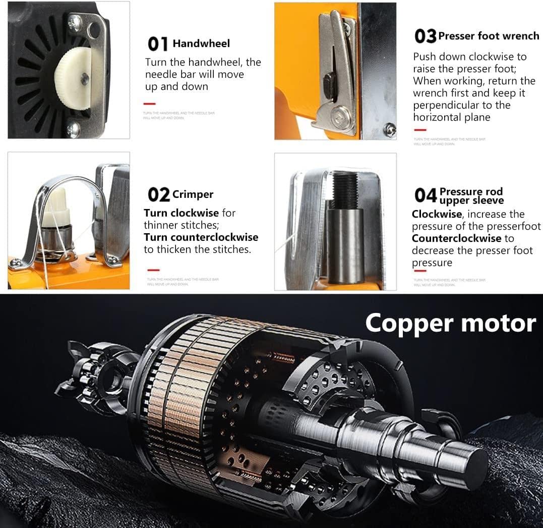 Amazon | ミシン袋閉じ機、ハンドヘルド袋縫い機工業用袋閉じ機、2