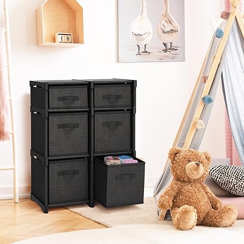 Miniatura 10 de Organizador de almacenamiento de 6 cubos, estante organizador de cubos grises, estantes organizadores de cubos de almacenamiento con cubos de