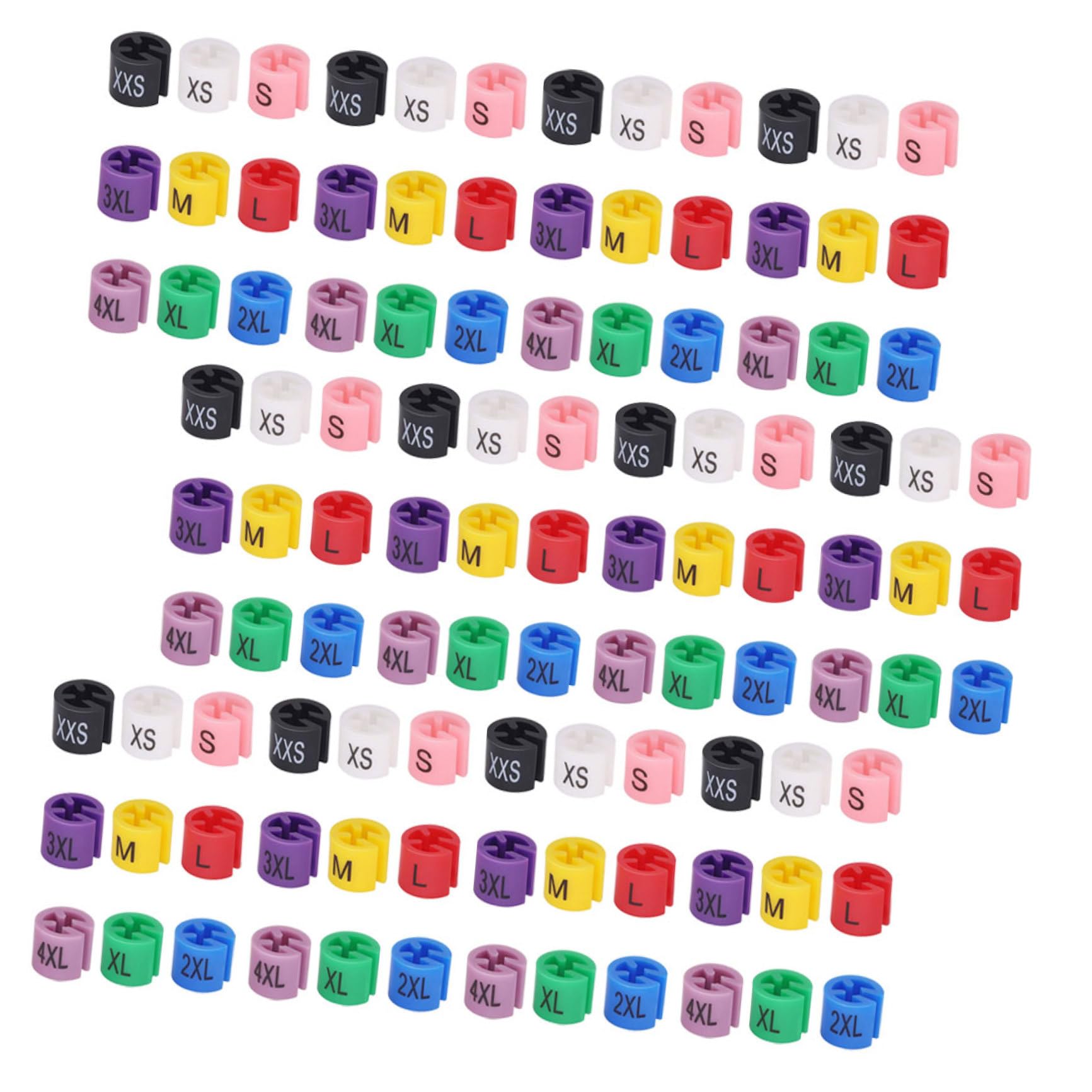 BETOOKY 450 Étiquettes de Cintres en Plastique de Différentes Couleurs pour Identification Claire, Multifonctionnelles, Adaptées aux Magasins de Vêtements