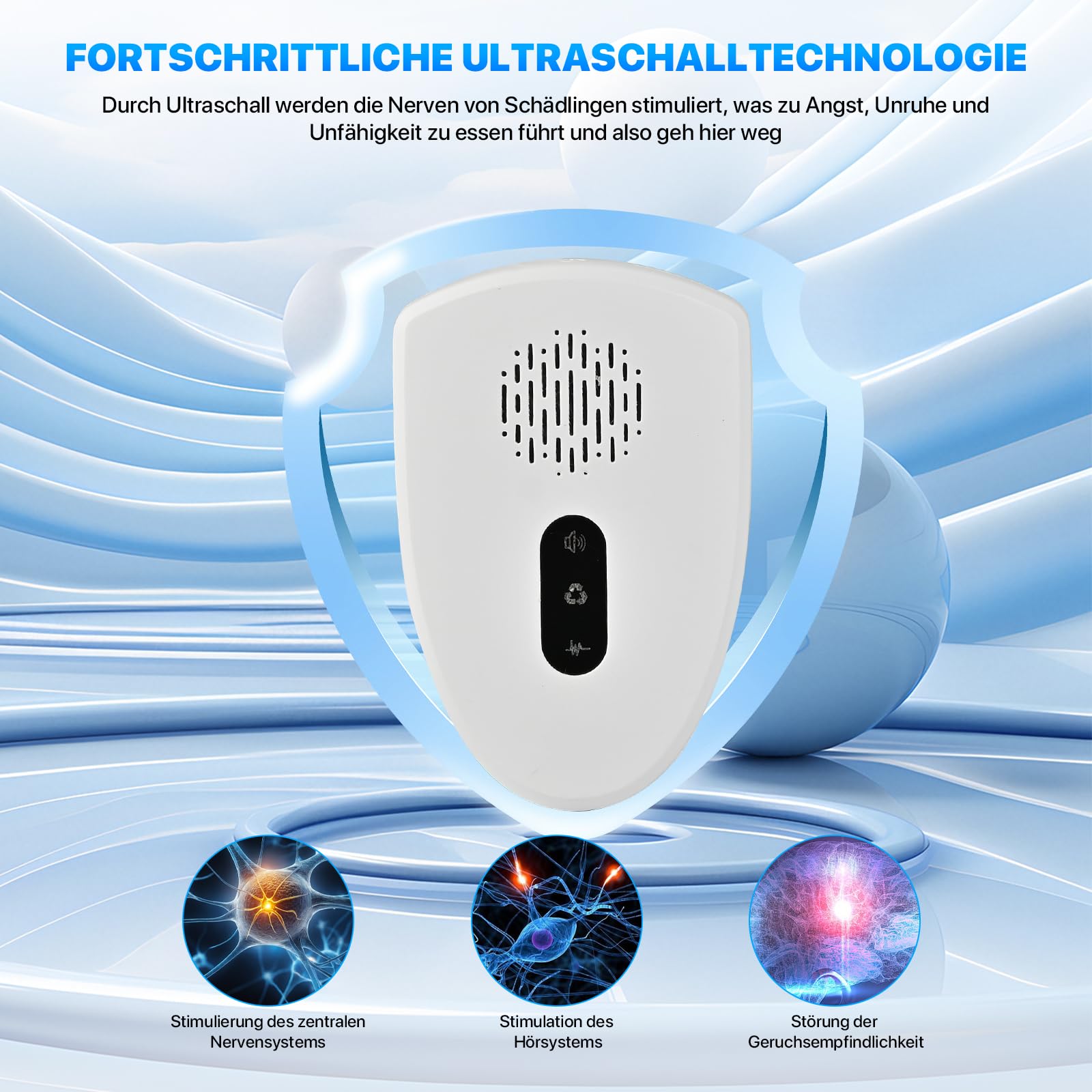 [2026 Upgrade] Ultraschall Schädlingsbekämpfer (4 Stück) – Mückenstecker Mückenschutz gegen Mücken, Fliegen, Kakerlaken, Spinnen – 3 Modi Milbenabwehr, steckerfertig für Schlafzimmer, Kinderzimmer