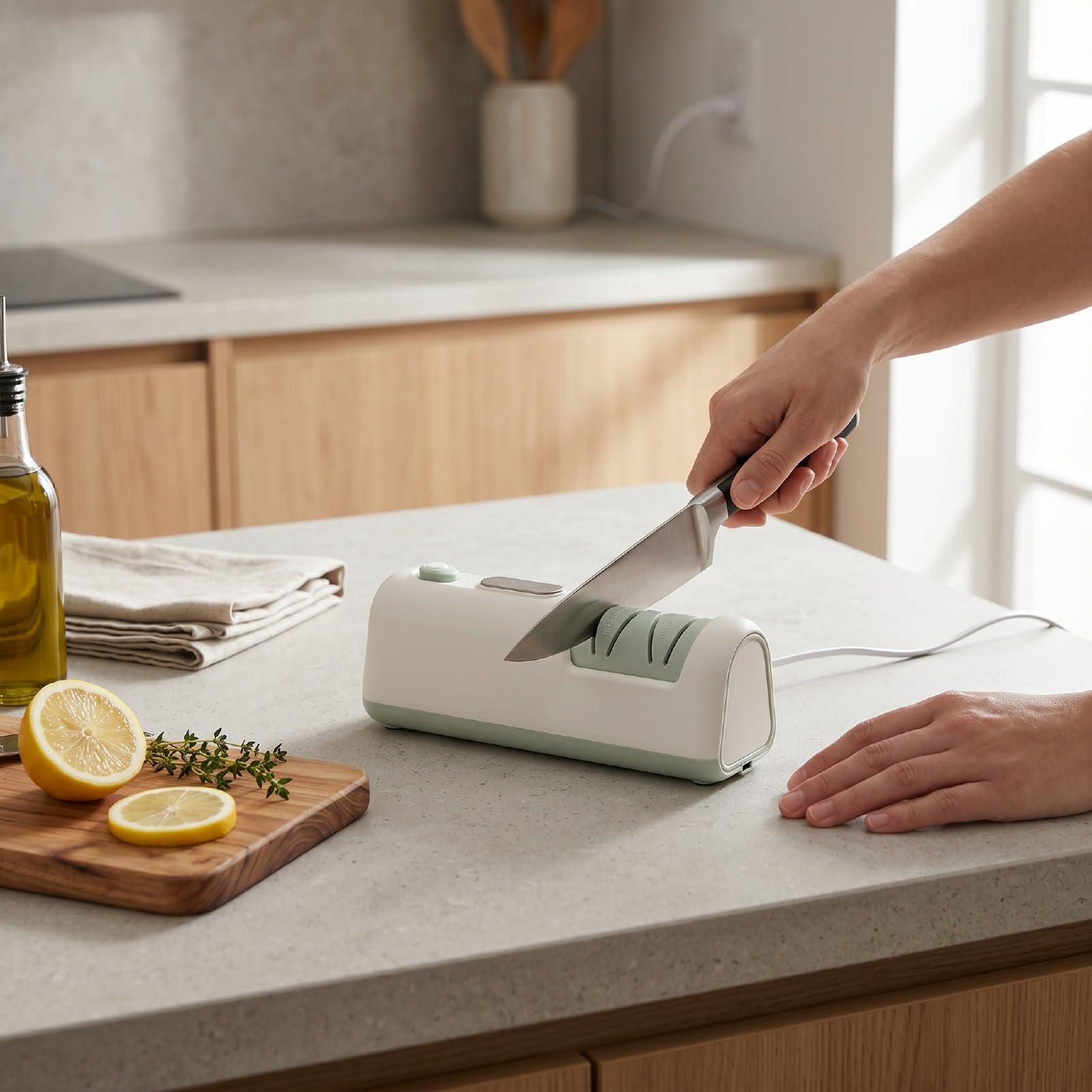 Aiguiseur de Couteaux électrique Fil pour Ciseaux de Cuisine
