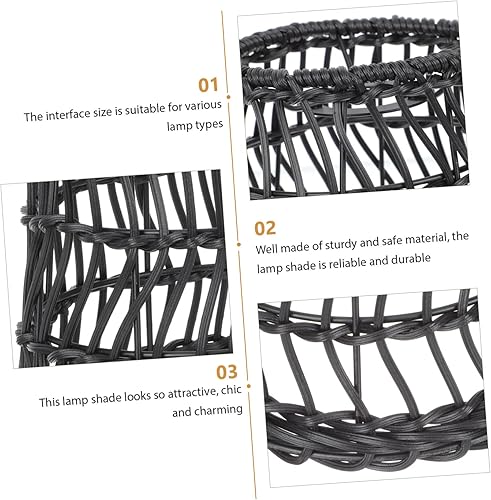 Miniatura 5 de Angoily Pantalla de ratán cesta de ratán pantallas de araña de lámparas de iluminación de techo de ratán de lámpara mini lámparas colgantes