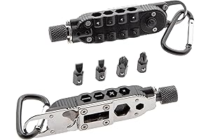 MACWiN EDC Multi Tool Screwdriver Hex Bit Carrier with Carabiner Keychain